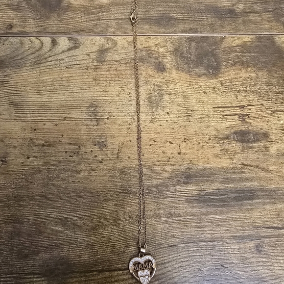 Gold Tone Mama Heart Pendant Necklace - Picture 3 of 7